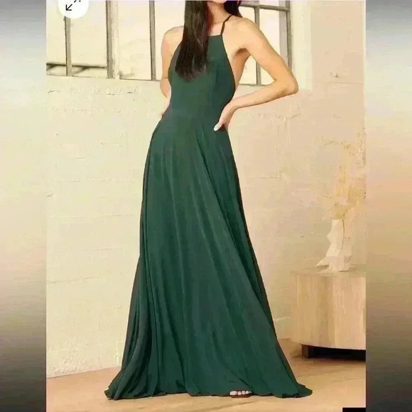 Lulus Dresses & Skirts - NWT Lulu’s Mythical Kind of Love Dark Green Maxi Dress Size S